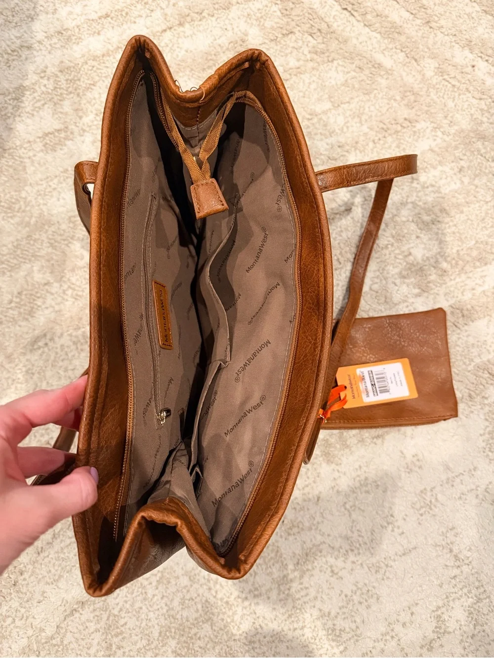 Montana West Brown Leather Tote